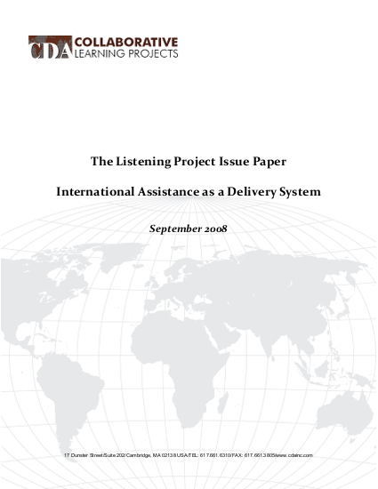 International assistance as a delivery system png