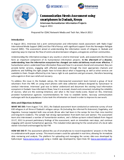 Internews comms needs assessment in dadaab png