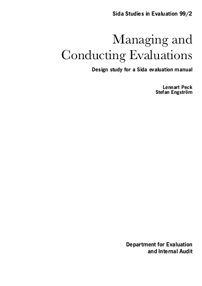 Managing and conducting evaluations design study for a sida evaluation manual png