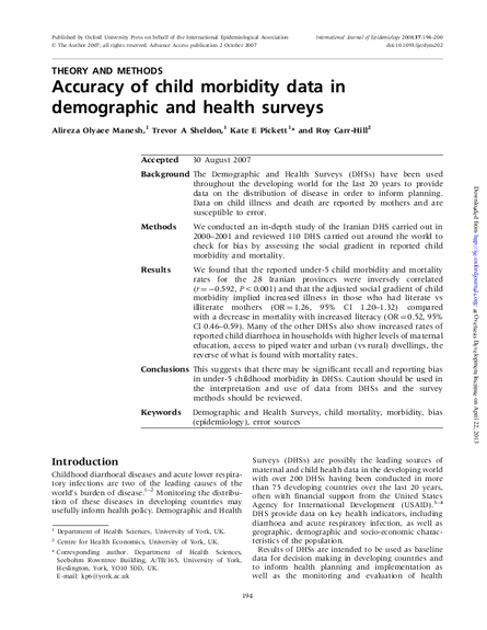 Manesh et al %282007%29 accuracy of child morbity data png