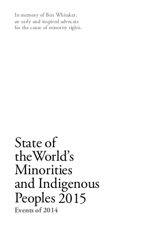 State of the world’s minorities and indigenous peoples 2015 | ALNAP