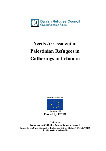 Needsassessmentofpalestinianrefugeesingatheringsinlebanon drcjuly2005 printed png