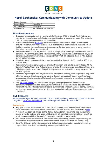 Nepal earthquake response cwc update 2 30 04 2015 png