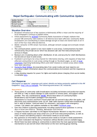 Nepal earthquake response cwc update 3 02 05 2015 png