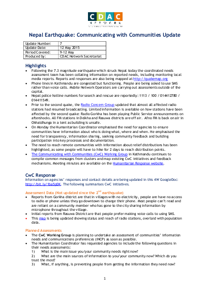 Nepal earthquake response cwc update 7 12 05 2015 png