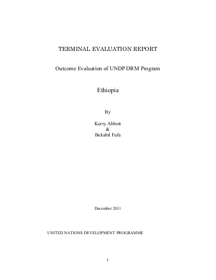 Outcome evaluation of undp drm png