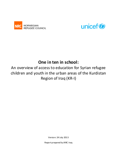 Overview of access to education for syrian refugee children png