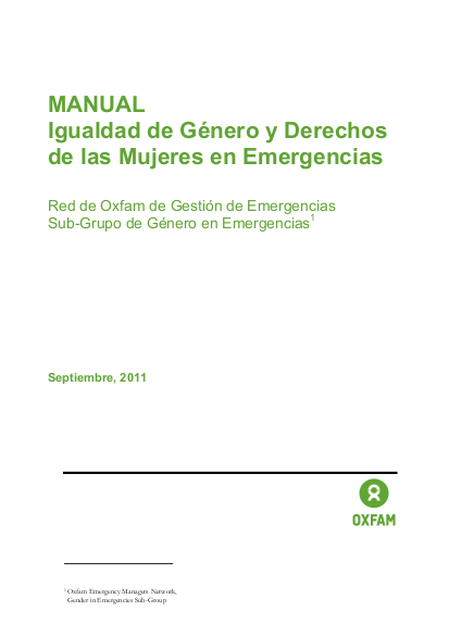 Oxfam 2011 igualdad de genero y derechos de las mujeres en emergencias png