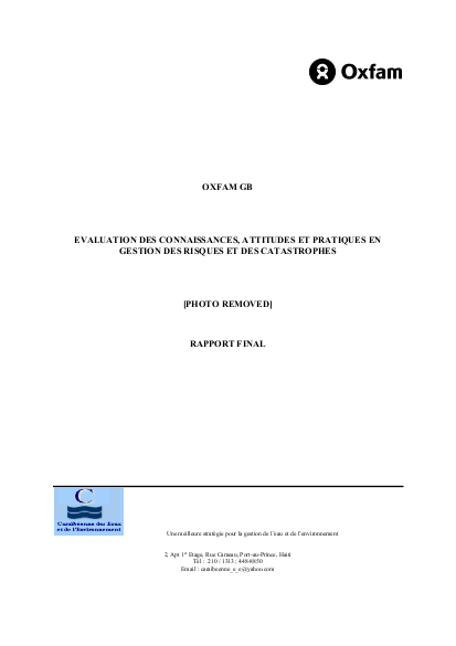 Oxfam connaissances attitudes pratiques haiti 2007 png