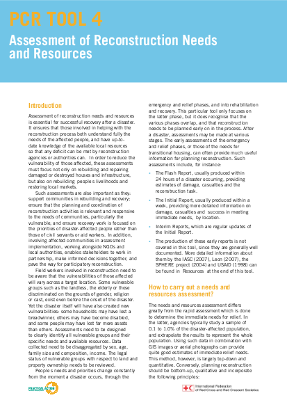 Pcr tool 04 assessment of reconstruction needs and resources png