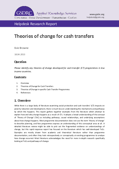 Peaks theories of change for cash transfers 2013 png