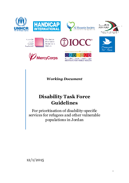 Prioritisation of disability specific services for refugees and other vulnerable populations jordan png