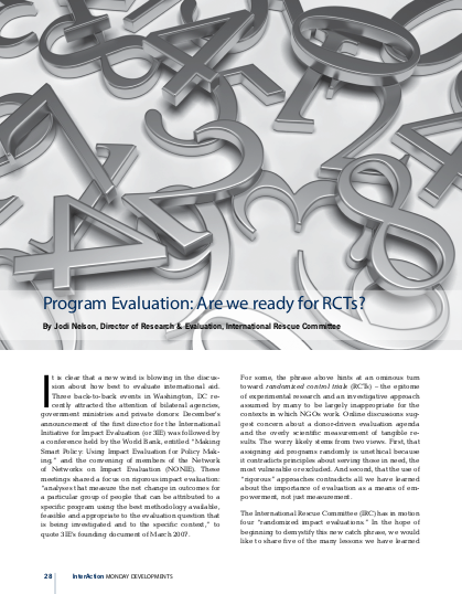 Program evaluation are we ready for rcts irc jodi nelson png