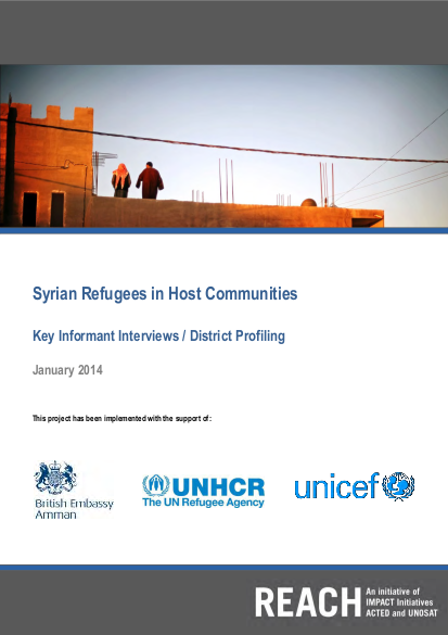 Reach britishembassyamman syrian refugees in host communities key informant interviews and district profiling jan2014 png