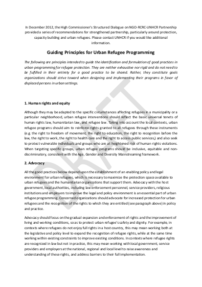 Rec 7 urban refugees guiding principles for urban refugee programming 30 sept 2013 png