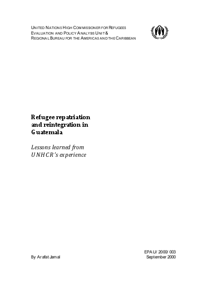 Refugee repatriation and reintegration in guatemala png