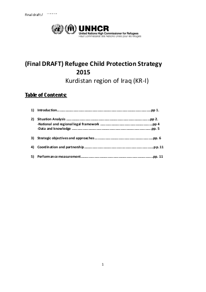 Refugeechildprotectionstrategykurdistanregioniraqapril2015 png