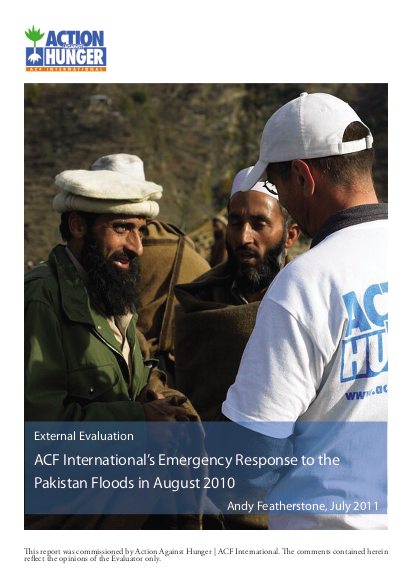 Report external evaluation of acf%27s response to the pakistan floods png