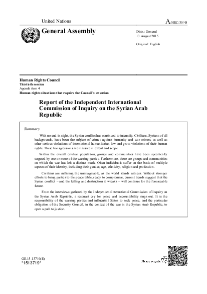 Report of the independent international commission syria png