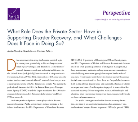 Role of private sector in supporting disaster recovery png