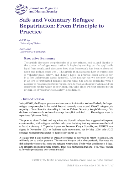 Safe and voluntary refugee repatriation png