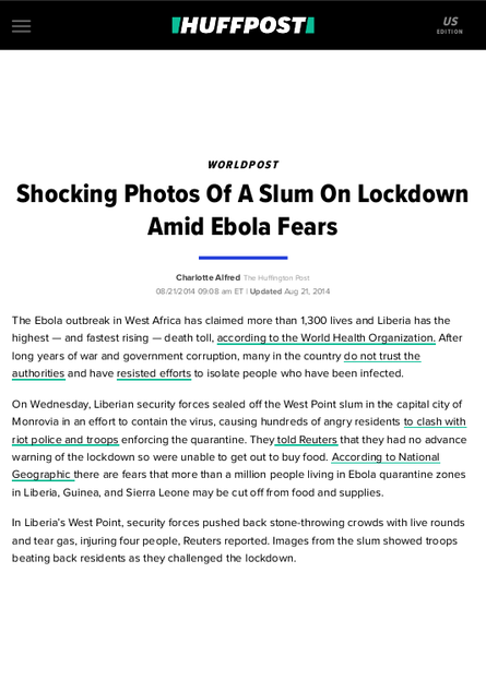 Shocking photos of a slum on lockdown amid ebola fears png