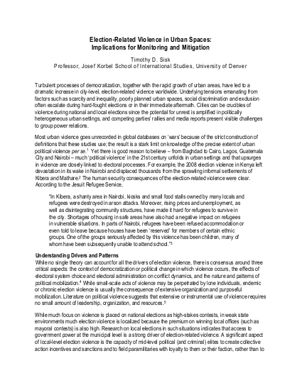 Sisk electionrelated violence in urban spaces implications for monitoring and mitigation png