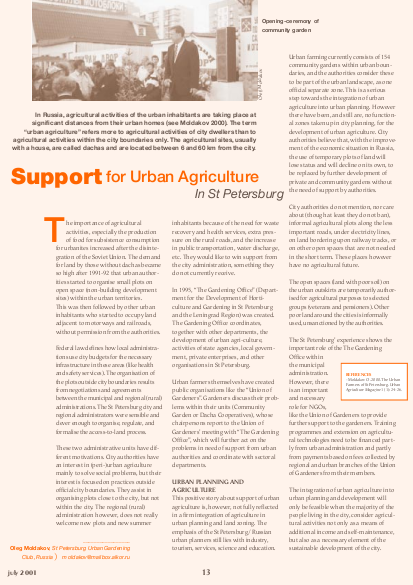 Support for urban agriculture needs integration in st petersburg png