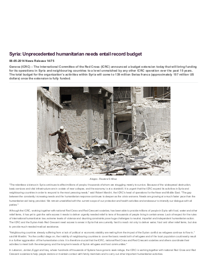 Syria unprecedented humanitarian needs entail record budget icrc png