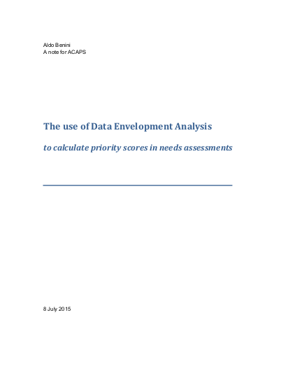 T acaps note the use of data envelopment analysis to calculate priority scores in needs assessments aldo benini jul 2015%281%29 png