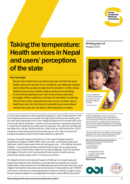 Taking the temperature health services in nepal and perceptions of state png