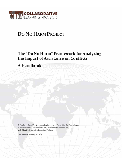 The do no harm handbook the framework for analyzing the impact of assistance on conflict png