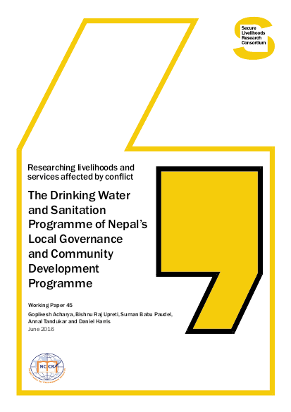 The drinking water and sanitation programme of nepal%27s local governance and community development programme png