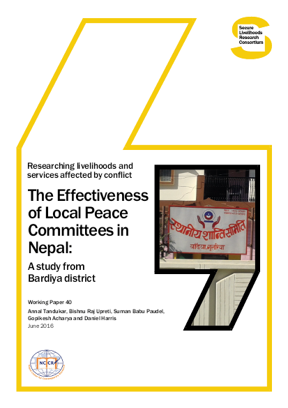 The effectiveness of local peace committees in nepal%3Da study from bardiya district png