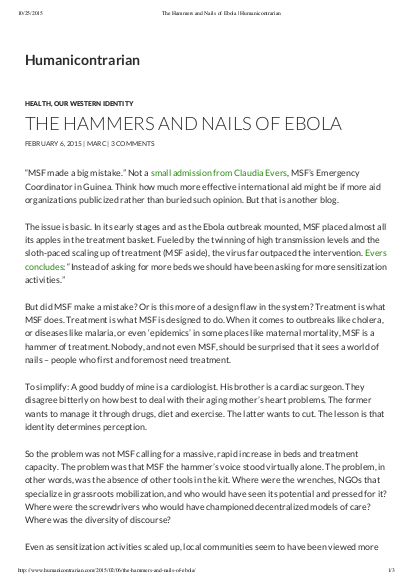 The hammers and nails of ebola humanicontrarian png