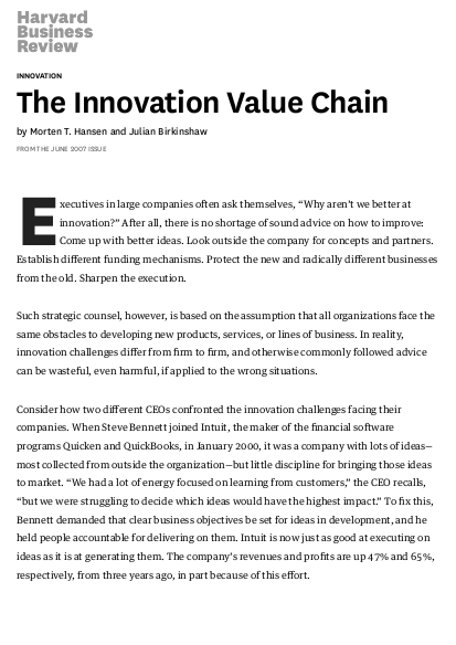 The innovation value chain png