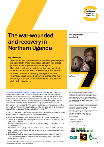 The war wounded and recovery in northern uganda png