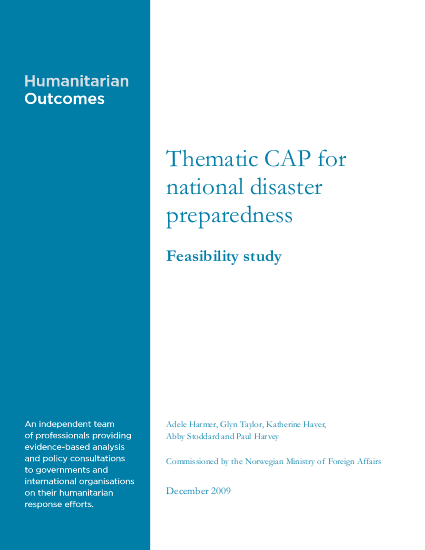 Thematic cap on prepapredness report png