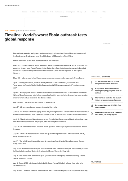 Timeline world%27s worst ebola outbreak tests global response reuters png