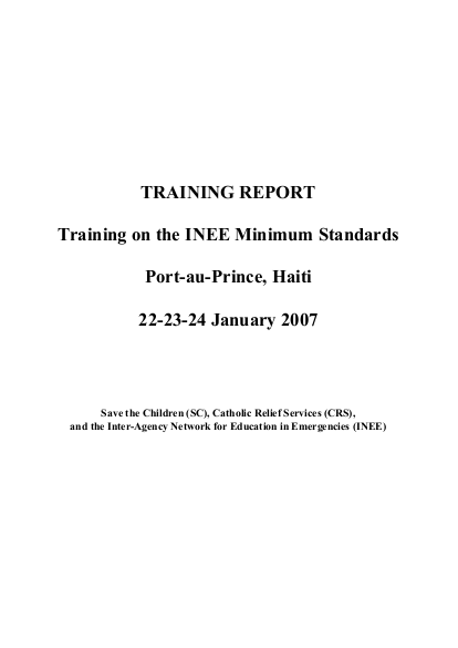 Training report haiti png