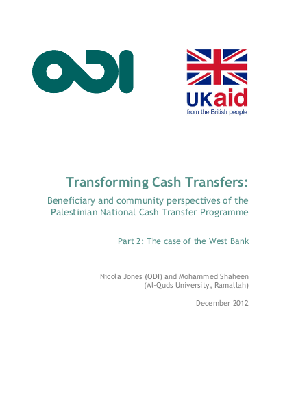 Transforming cash transfers west bank png