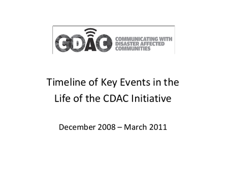 Visual timeline for cdac events dec 08 to march 2011 png