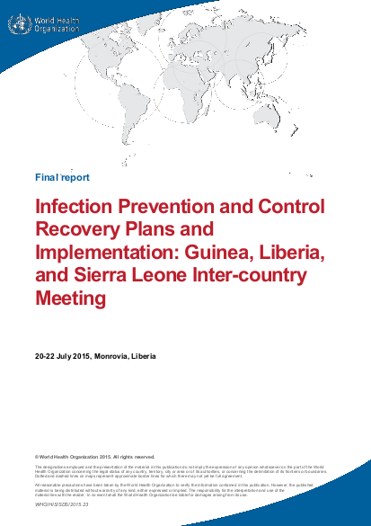 Who infection prevention and control recovery plans and implementation png