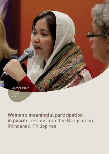 Womens meaningful participation in peace lessons from the bangsamoro png